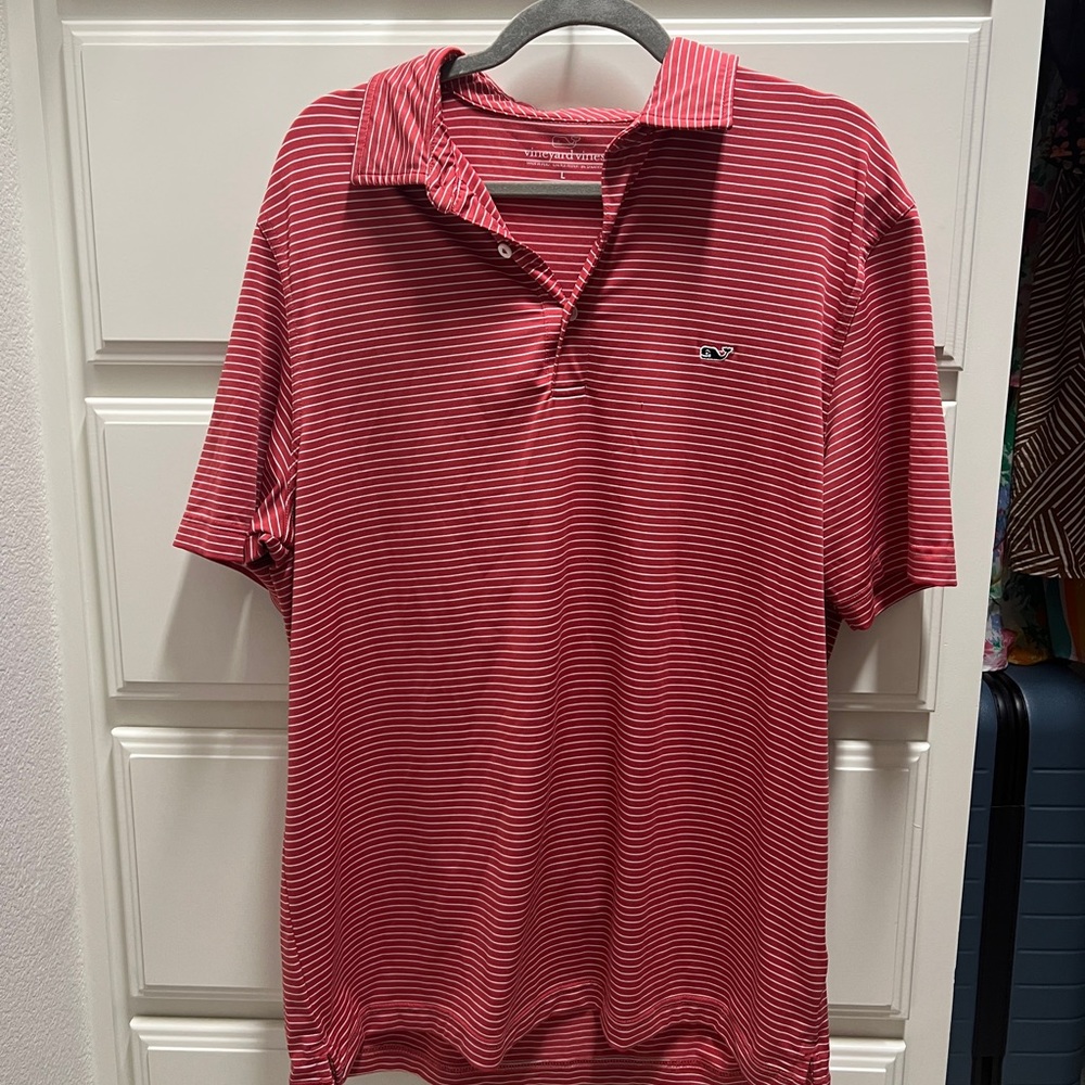 Red Striped Vineyard Vines Polo